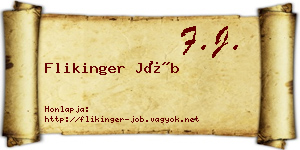 Flikinger Jób névjegykártya